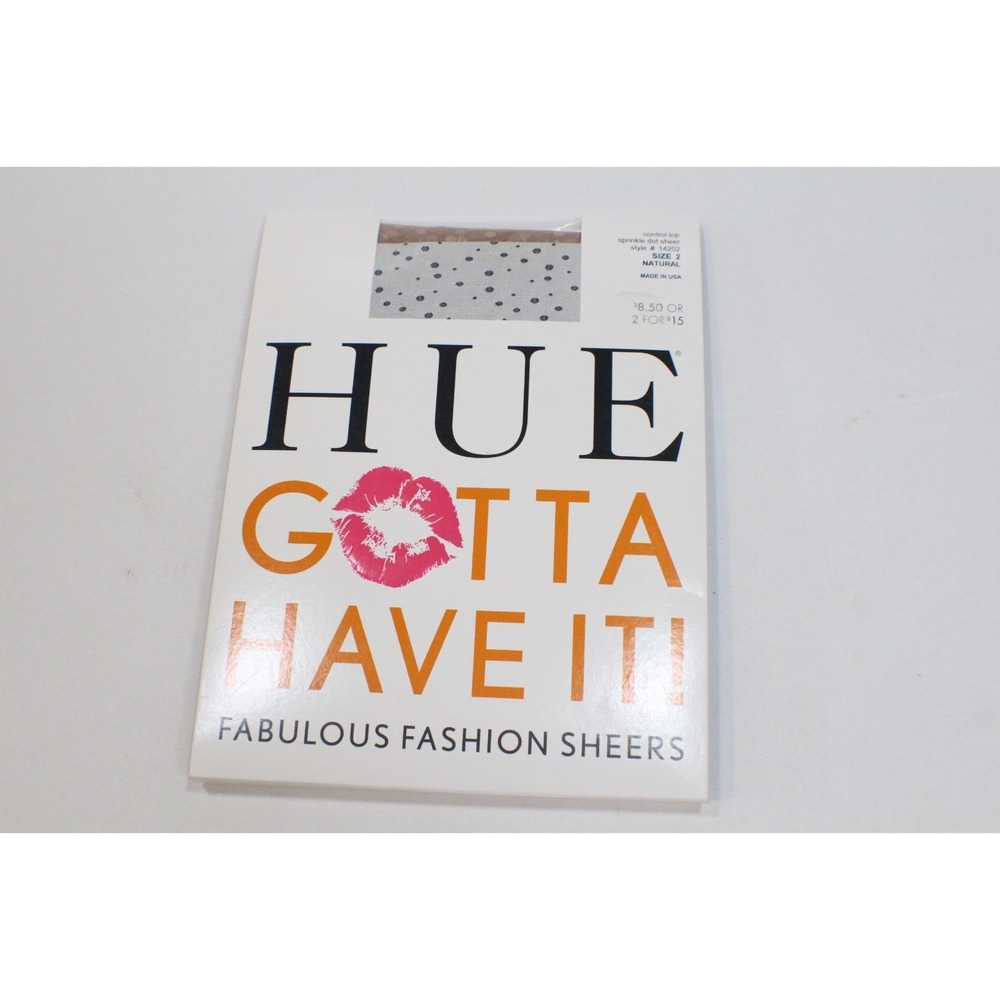 Vintage Hue Gotta Have It Size 2‎ Natural Sprinkle Dot Sheer Pantyhose 14202